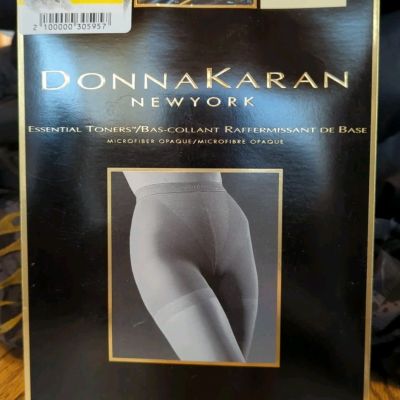 NEW Donna Karan Essential Toners Hosiery Black/Noir TALL Model D81 Microfiber